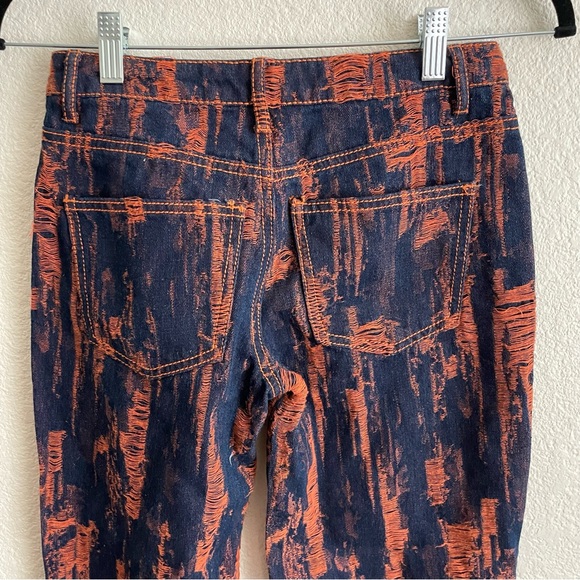 Sold Out Jaded London Y2K Boyfriend Straight Jeans in Indigo Orange Distressed - Picture 12 of 13
